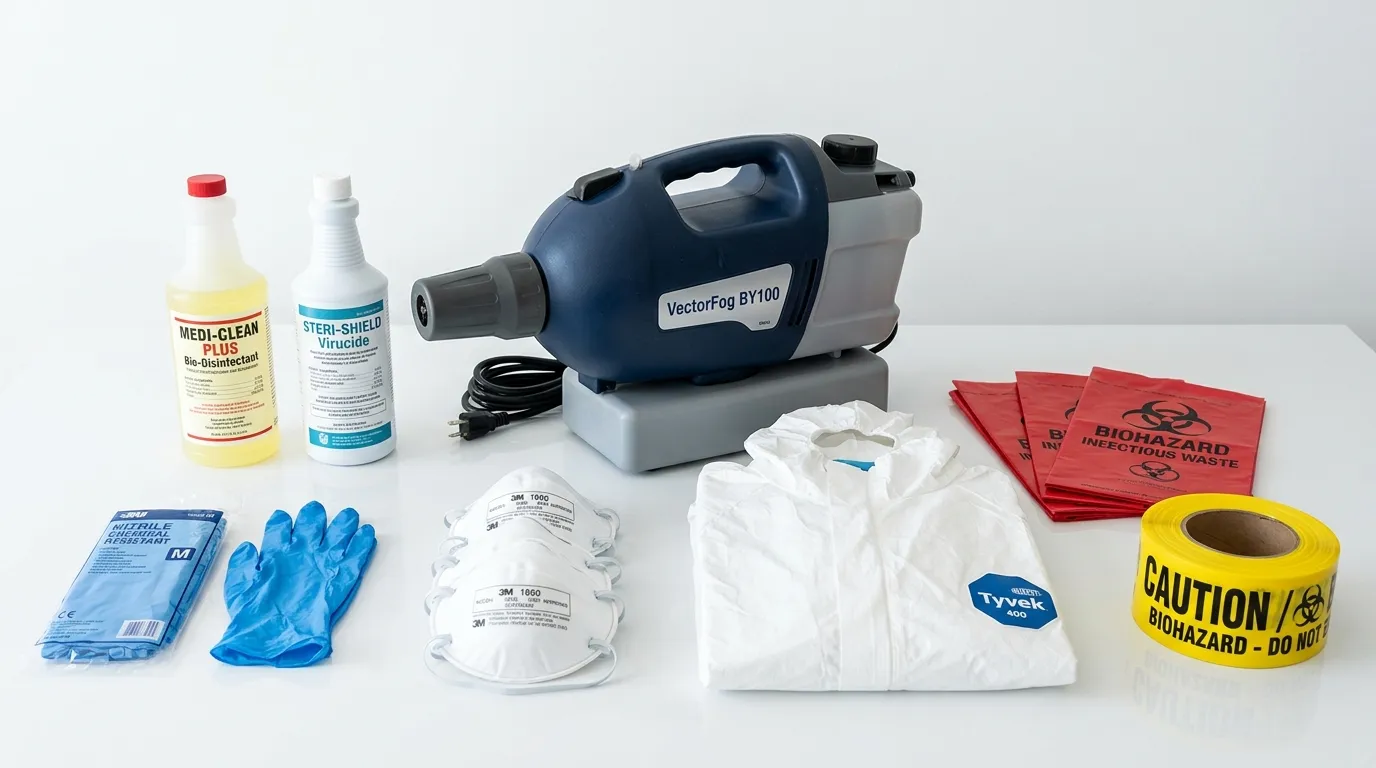 Professional biohazard remediation crew working in Hyannis